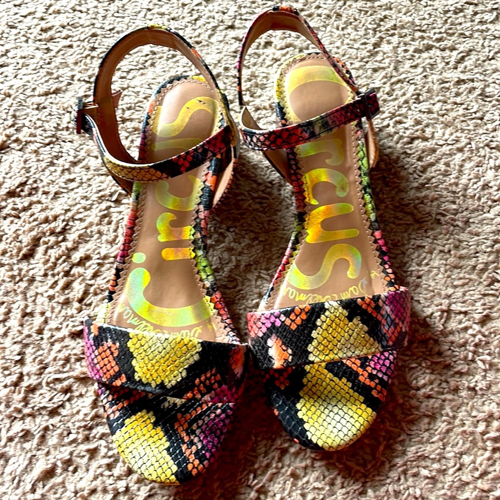 Sam Edelman shoes. Heels are 1.85 inches high.